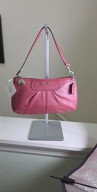 Coach F47527 Smooth Leather Ginger Beet Mauve Pink Shoulder Bag Silvertone NWT